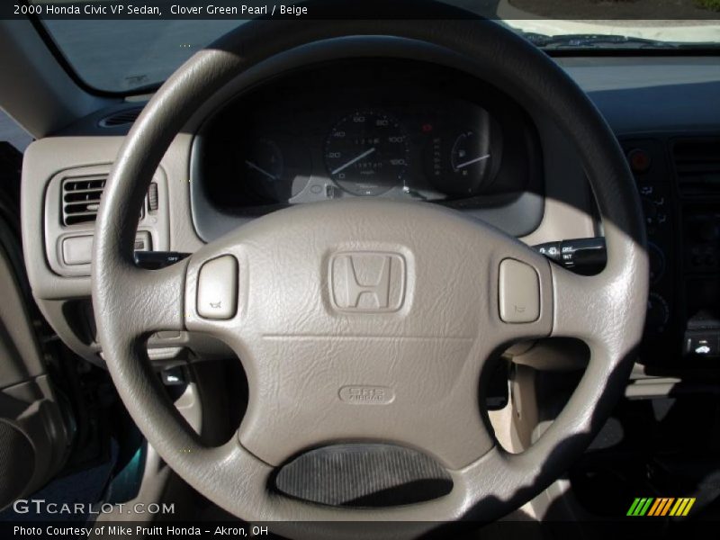 Clover Green Pearl / Beige 2000 Honda Civic VP Sedan