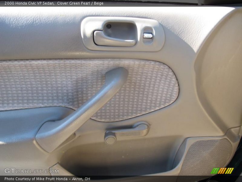 Clover Green Pearl / Beige 2000 Honda Civic VP Sedan