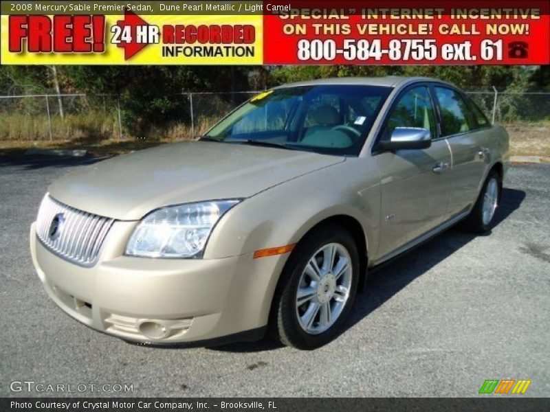 Dune Pearl Metallic / Light Camel 2008 Mercury Sable Premier Sedan