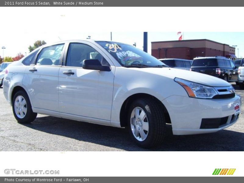 White Suede / Medium Stone 2011 Ford Focus S Sedan