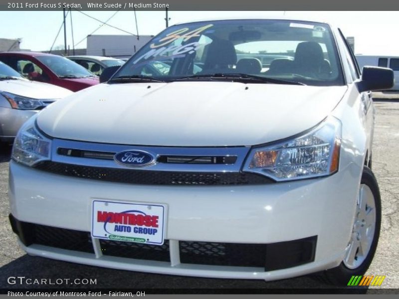 White Suede / Medium Stone 2011 Ford Focus S Sedan