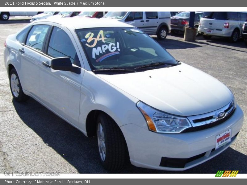 White Suede / Medium Stone 2011 Ford Focus S Sedan