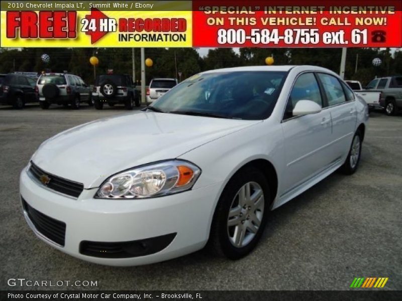 Summit White / Ebony 2010 Chevrolet Impala LT