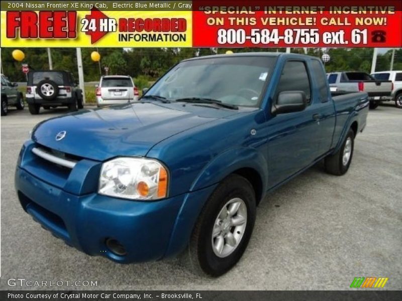 Electric Blue Metallic / Gray 2004 Nissan Frontier XE King Cab