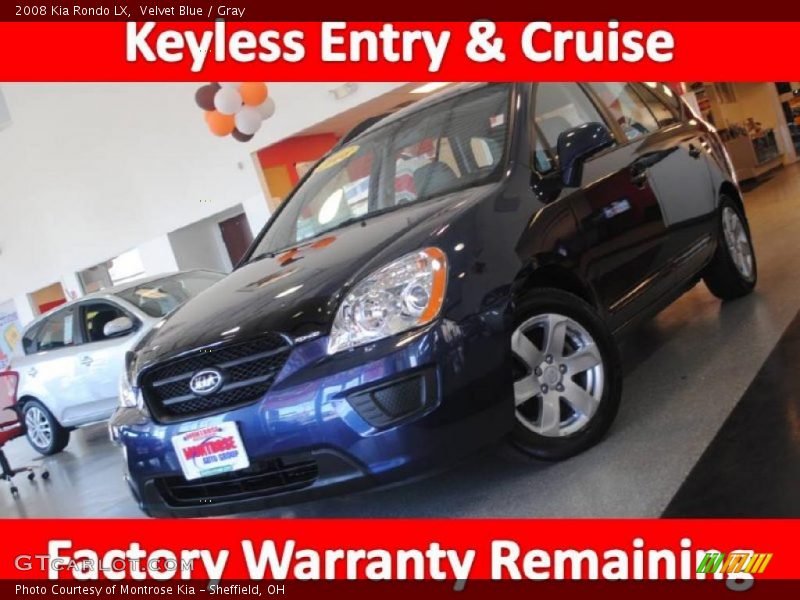 Velvet Blue / Gray 2008 Kia Rondo LX