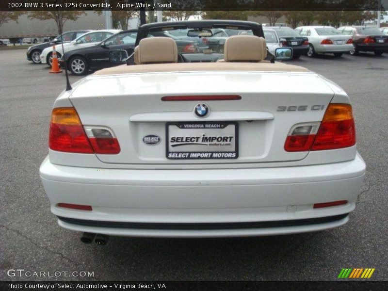 Alpine White / Sand 2002 BMW 3 Series 325i Convertible