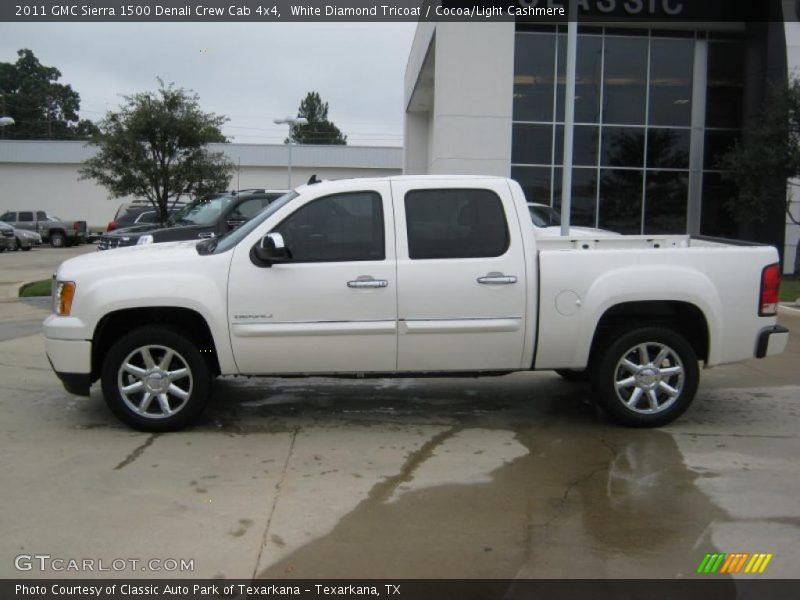 White Diamond Tricoat / Cocoa/Light Cashmere 2011 GMC Sierra 1500 Denali Crew Cab 4x4