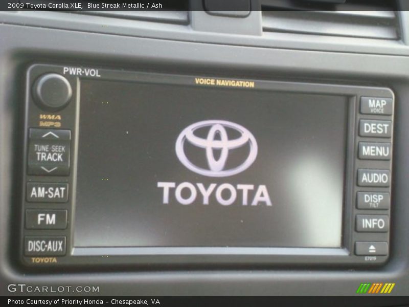 Navigation of 2009 Corolla XLE