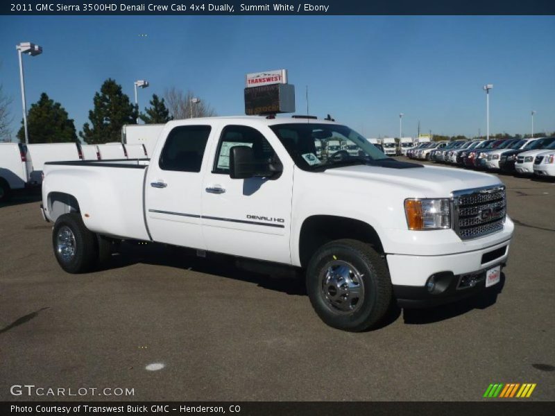 Front 3/4 View of 2011 Sierra 3500HD Denali Crew Cab 4x4 Dually