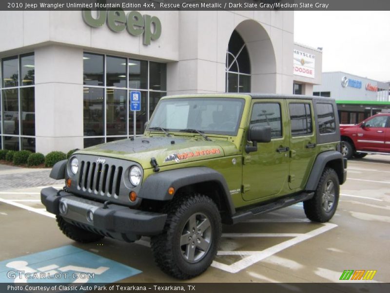 Rescue Green Metallic / Dark Slate Gray/Medium Slate Gray 2010 Jeep Wrangler Unlimited Mountain Edition 4x4