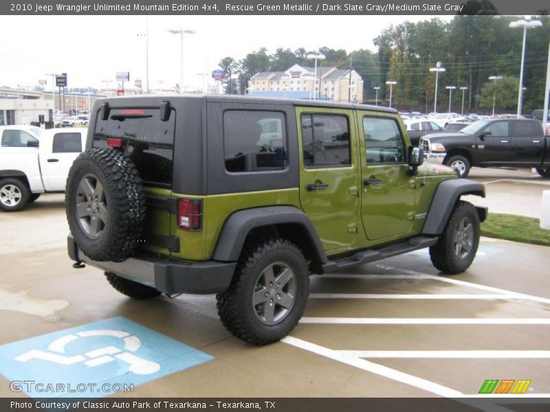 Rescue Green Metallic / Dark Slate Gray/Medium Slate Gray 2010 Jeep Wrangler Unlimited Mountain Edition 4x4