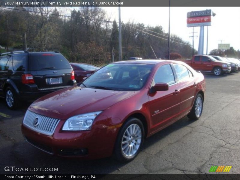 Vivid Red Metallic / Dark Charcoal 2007 Mercury Milan V6 Premier