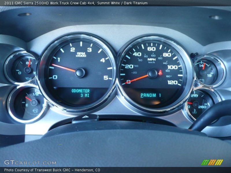  2011 Sierra 2500HD Work Truck Crew Cab 4x4 Work Truck Crew Cab 4x4 Gauges