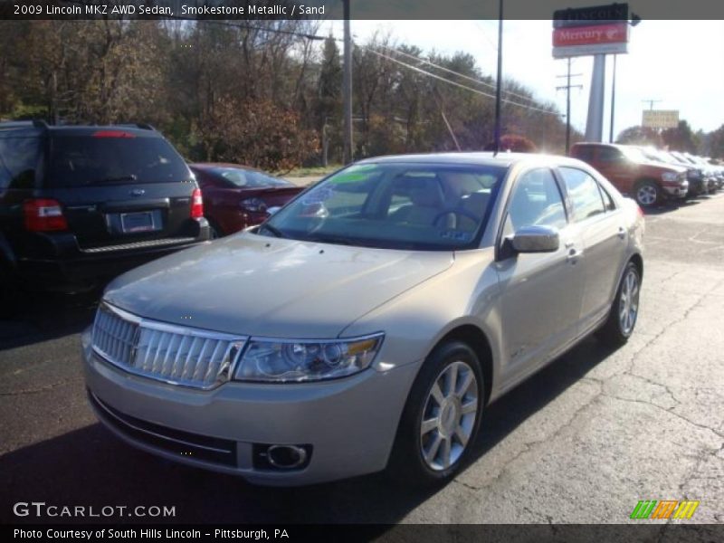 Smokestone Metallic / Sand 2009 Lincoln MKZ AWD Sedan