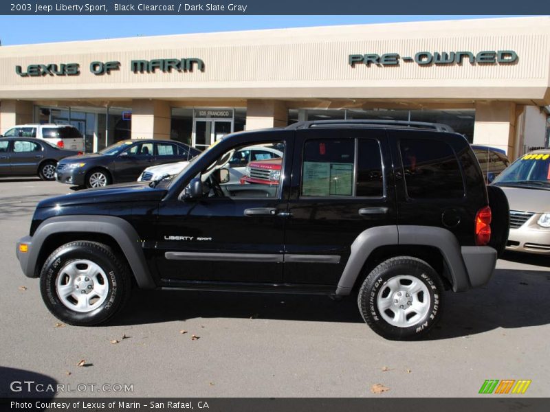 Black Clearcoat / Dark Slate Gray 2003 Jeep Liberty Sport