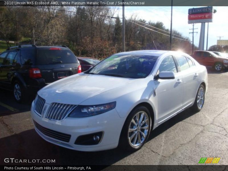 White Platinum Metallic Tri-Coat / Sienna/Charcoal 2010 Lincoln MKS EcoBoost AWD