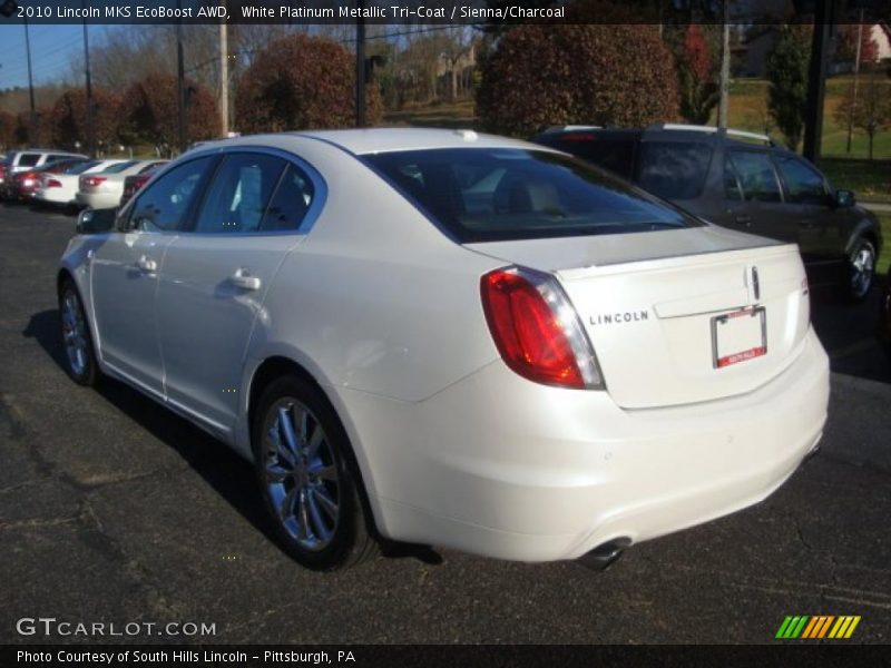 White Platinum Metallic Tri-Coat / Sienna/Charcoal 2010 Lincoln MKS EcoBoost AWD
