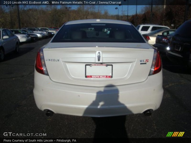 White Platinum Metallic Tri-Coat / Sienna/Charcoal 2010 Lincoln MKS EcoBoost AWD