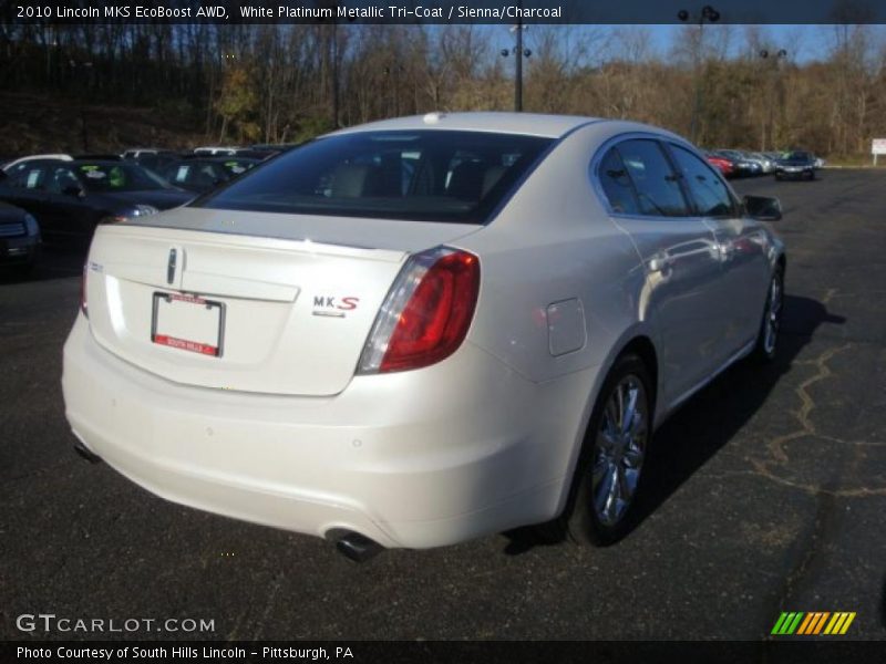 White Platinum Metallic Tri-Coat / Sienna/Charcoal 2010 Lincoln MKS EcoBoost AWD