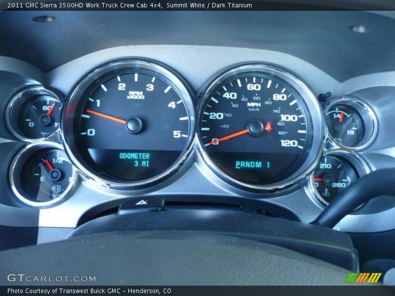  2011 Sierra 3500HD Work Truck Crew Cab 4x4 Work Truck Crew Cab 4x4 Gauges