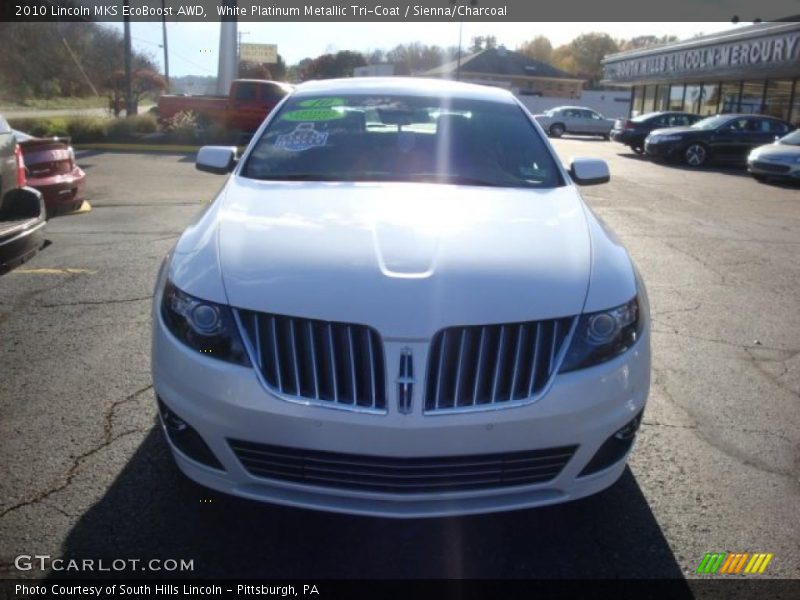 White Platinum Metallic Tri-Coat / Sienna/Charcoal 2010 Lincoln MKS EcoBoost AWD