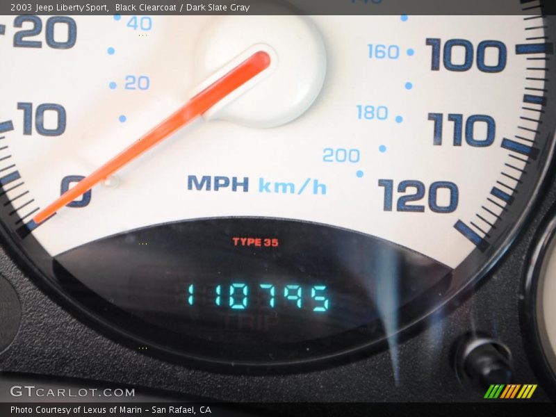 Black Clearcoat / Dark Slate Gray 2003 Jeep Liberty Sport