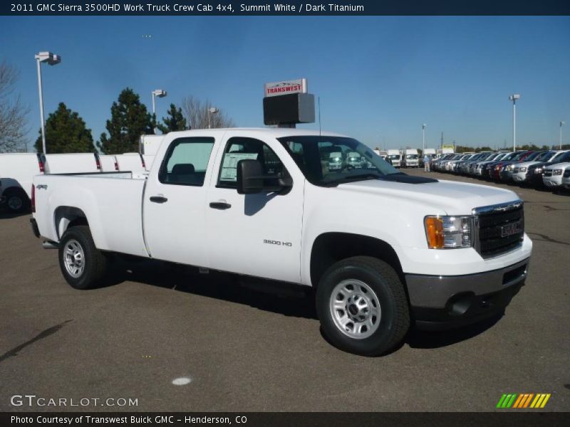 Front 3/4 View of 2011 Sierra 3500HD Work Truck Crew Cab 4x4