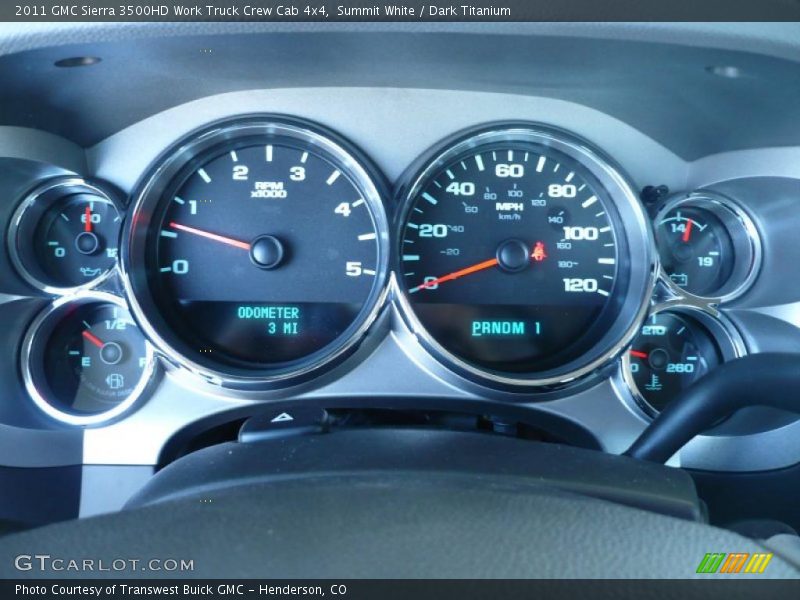  2011 Sierra 3500HD Work Truck Crew Cab 4x4 Work Truck Crew Cab 4x4 Gauges