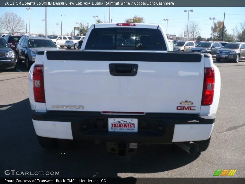 Summit White / Cocoa/Light Cashmere 2011 GMC Sierra 3500HD Denali Crew Cab 4x4 Dually