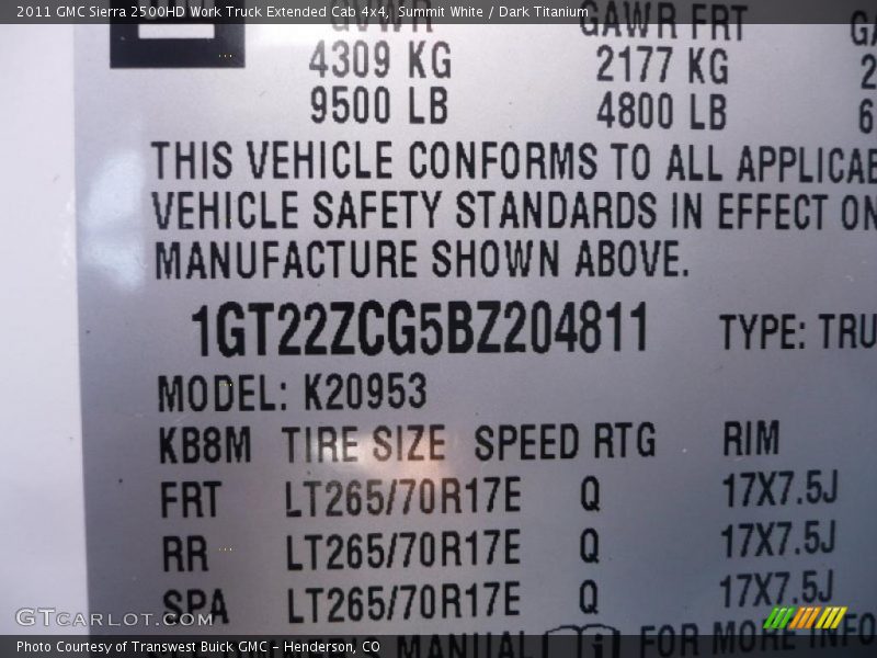 Summit White / Dark Titanium 2011 GMC Sierra 2500HD Work Truck Extended Cab 4x4