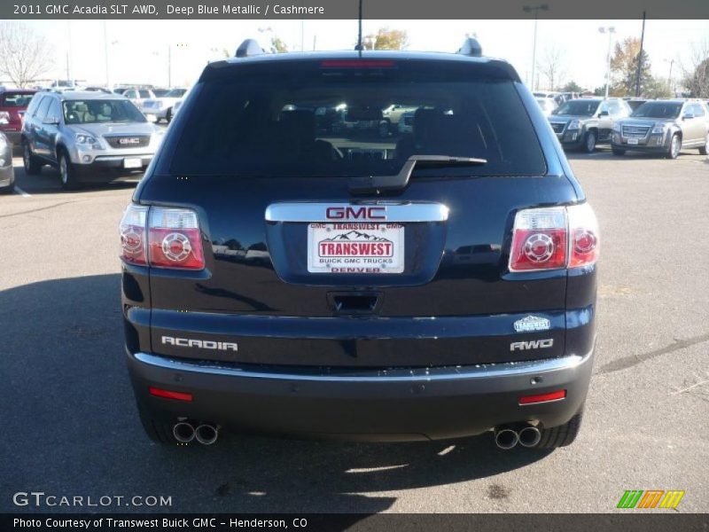Deep Blue Metallic / Cashmere 2011 GMC Acadia SLT AWD