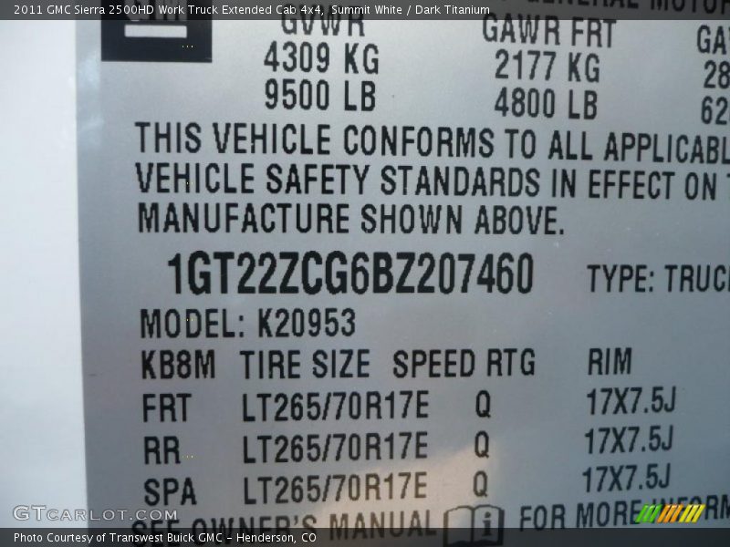Summit White / Dark Titanium 2011 GMC Sierra 2500HD Work Truck Extended Cab 4x4