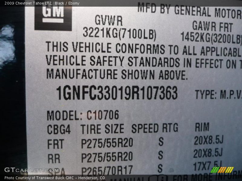Black / Ebony 2009 Chevrolet Tahoe LTZ