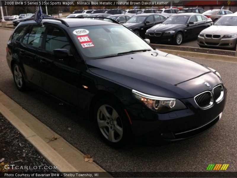 Monaco Blue Metallic / Natural Brown Dakota Leather 2008 BMW 5 Series 535xi Sports Wagon