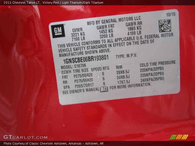 Victory Red / Light Titanium/Dark Titanium 2011 Chevrolet Tahoe LT