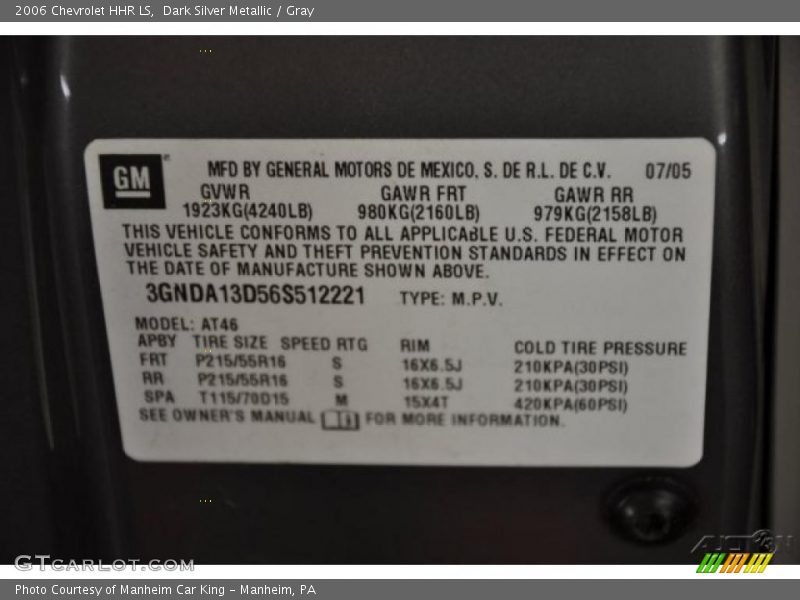 Dark Silver Metallic / Gray 2006 Chevrolet HHR LS