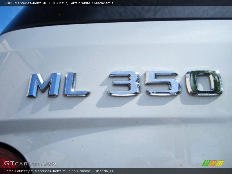 Arctic White / Macadamia 2008 Mercedes-Benz ML 350 4Matic