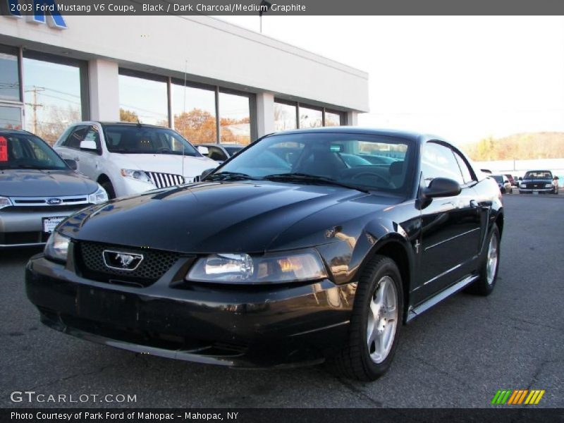 Black / Dark Charcoal/Medium Graphite 2003 Ford Mustang V6 Coupe