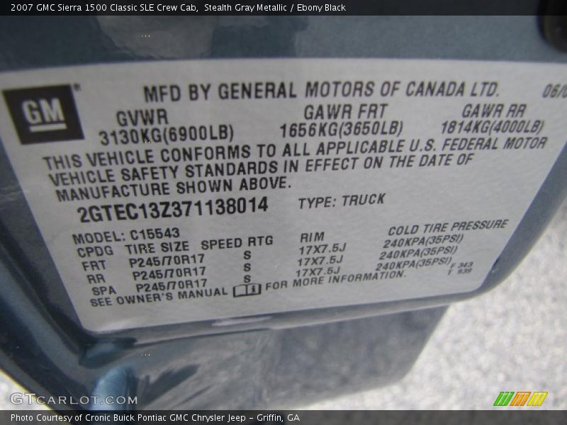 Stealth Gray Metallic / Ebony Black 2007 GMC Sierra 1500 Classic SLE Crew Cab