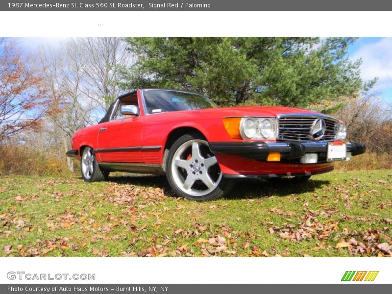 Signal Red / Palomino 1987 Mercedes-Benz SL Class 560 SL Roadster
