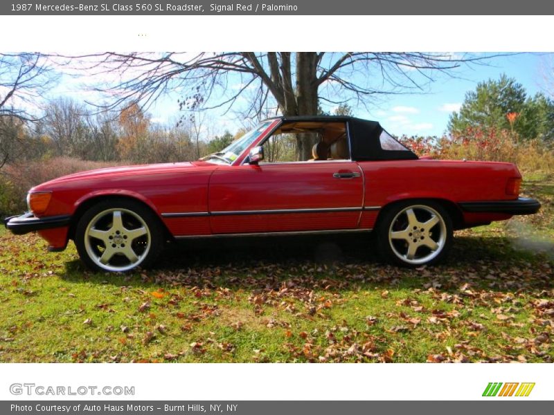 Signal Red / Palomino 1987 Mercedes-Benz SL Class 560 SL Roadster
