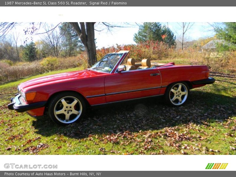 Signal Red / Palomino 1987 Mercedes-Benz SL Class 560 SL Roadster