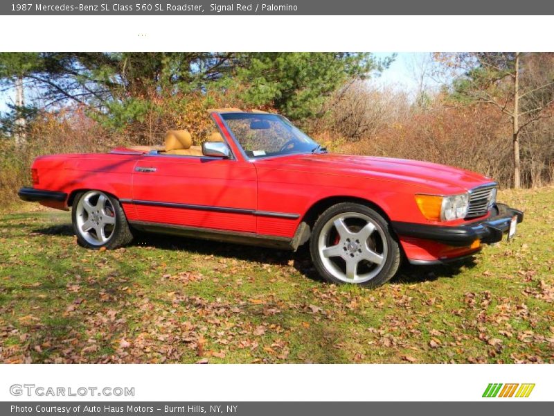 Signal Red / Palomino 1987 Mercedes-Benz SL Class 560 SL Roadster