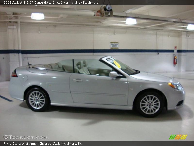 Snow Silver Metallic / Parchment 2008 Saab 9-3 2.0T Convertible