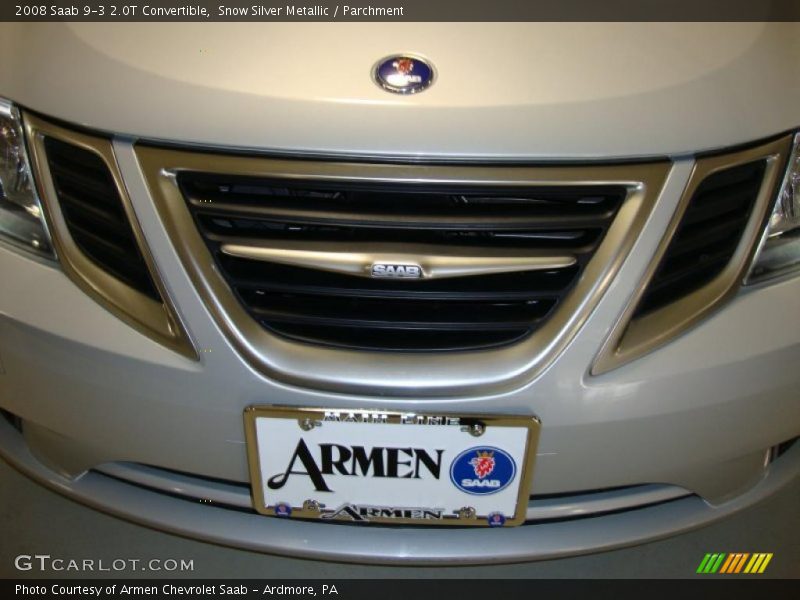Snow Silver Metallic / Parchment 2008 Saab 9-3 2.0T Convertible