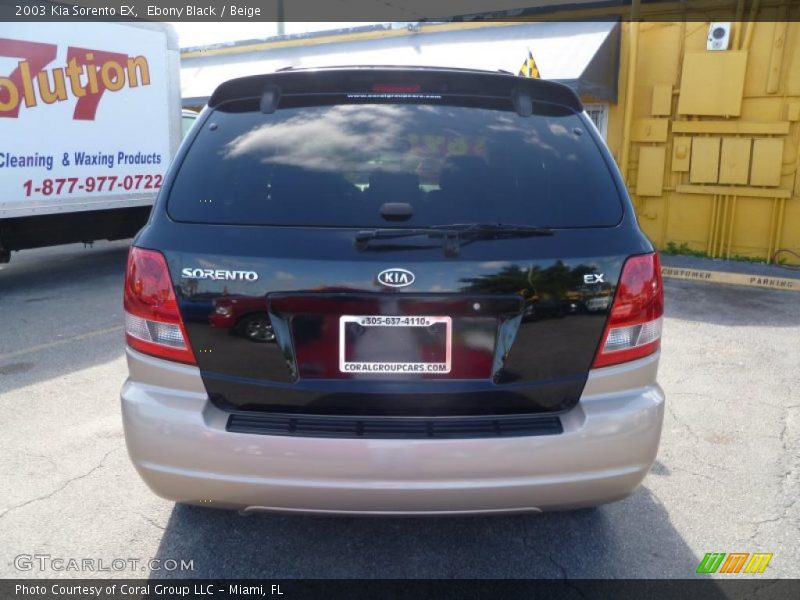 Ebony Black / Beige 2003 Kia Sorento EX