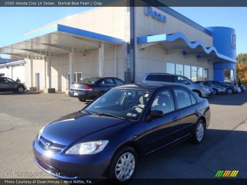 Eternal Blue Pearl / Gray 2005 Honda Civic LX Sedan