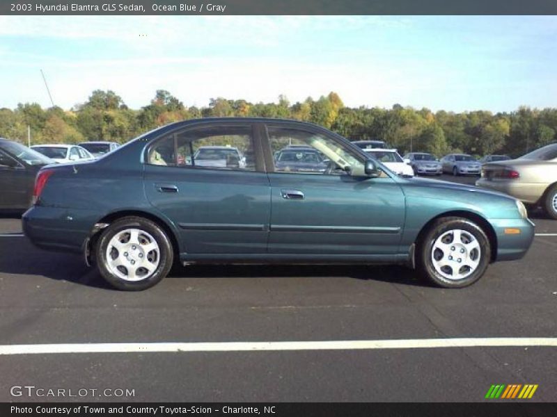 Ocean Blue / Gray 2003 Hyundai Elantra GLS Sedan