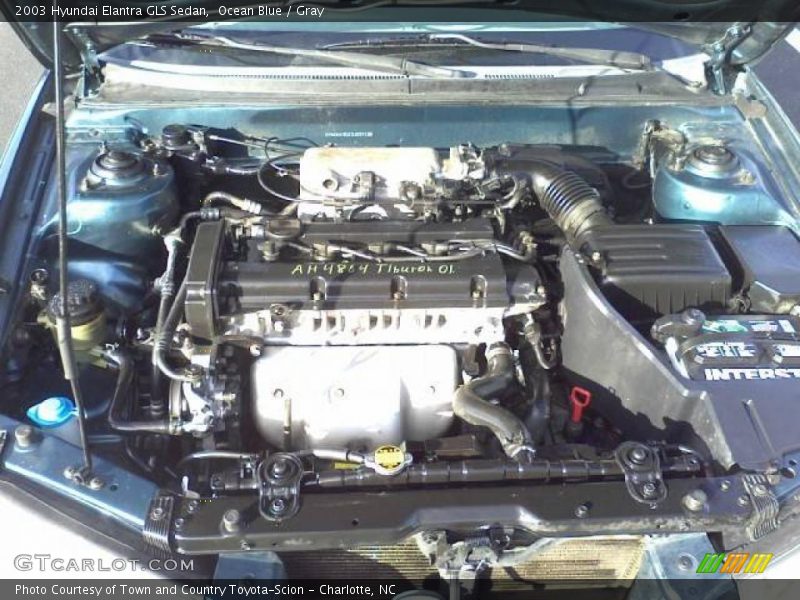 Ocean Blue / Gray 2003 Hyundai Elantra GLS Sedan
