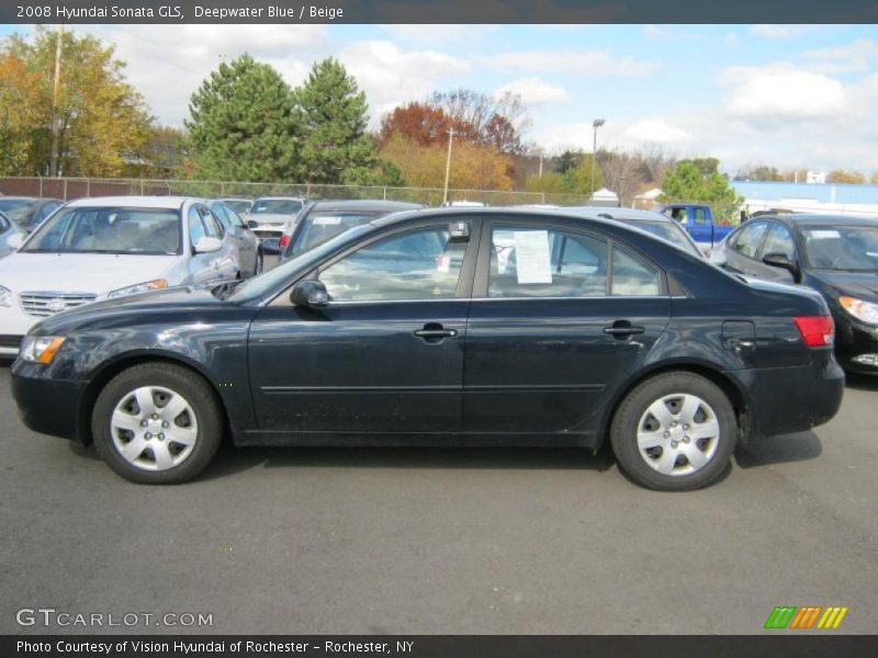Deepwater Blue / Beige 2008 Hyundai Sonata GLS